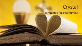  Presentation with sacrament - Presentation design having sacrament-of-communion-eucharist-symbol background and a yellow colored foreground