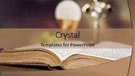  Presentation with sacrament - Beautiful presentation design featuring sacrament of communion eucharist symbol backdrop and a coral colored foreground