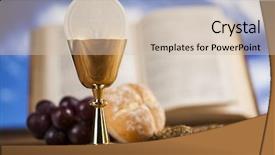  Presentation with sacrament - Presentation theme consisting of sacrament-of-communion-eucharist-symbol background and a soft green colored foreground