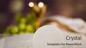  Presentation with sacrament - Presentation theme consisting of sacrament-of-communion-eucharist-symbol background and a soft green colored foreground