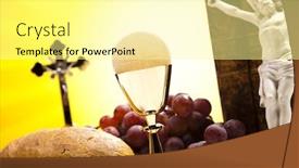  Presentation with sacrament - Audience pleasing theme consisting of sacrament of communion backdrop and a blonde colored foreground