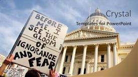  Presentation with protest - Amazing presentation design having sacramento-california-november-22-2008 backdrop and a light blue colored foreground