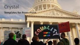  Presentation with protest - Audience pleasing presentation theme consisting of sacramento-california-november-22-2008 backdrop and a coral colored foreground