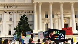  Presentation with protest - Presentation theme enhanced with sacramento-california-november-22-2008 background and a coral colored foreground