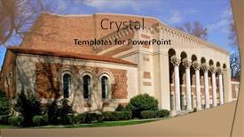  Presentation with memorial - Presentation design with sacramento-memorial-auditorium-panorama background and a  colored foreground