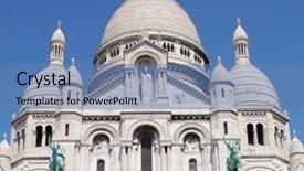  Presentation with paris - Beautiful theme featuring sacre coeur montmartre paris france backdrop and a teal colored foreground