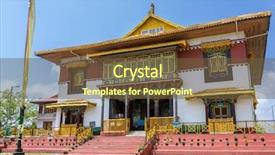  Presentation with sikkim - Amazing presentation theme having sacred city - pemayangtsi monastery near pelling backdrop and a tawny brown colored foreground