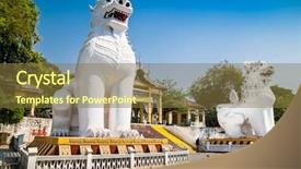  Presentation with hill - PPT layouts having sacred city - su taung pyi pagoda background and a tawny brown colored foreground