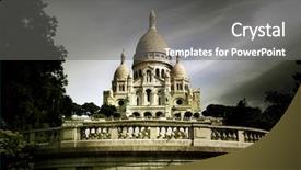  Presentation with paris france - Beautiful PPT theme featuring sacred heart - paris france backdrop and a gray colored foreground