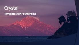  Presentation with sunset - Presentation design enhanced with sacred mount athos in greece background and a gray colored foreground