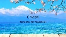  Presentation with fuji volcano - Presentation theme enhanced with sacred-mount-fuji-blooming-sakura background and a  colored foreground