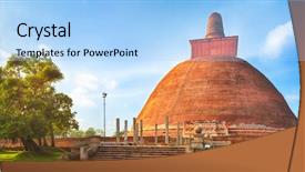  Presentation with anuradhapura - Audience pleasing slides consisting of sacred world heritage city backdrop and a light blue colored foreground