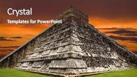  Presentation with sacrifice - Theme enhanced with sacrifice - ancient mayan pyramid kukulcan temple background and a tawny brown colored foreground