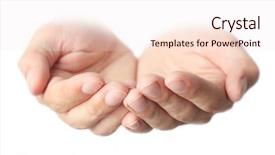  Presentation with sacrifice - PPT layouts featuring sacrifice - empty male hands isolated background and a sky blue colored foreground