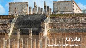  Presentation with sacrifice - Amazing slide set having sacrifice - ruins of the chichen-itza yucatan backdrop and a coral colored foreground