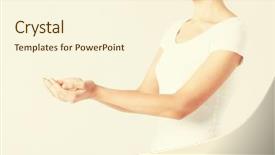  Presentation with sacrifice - PPT layouts consisting of sacrifice giving - close up of womans cupped background and a  colored foreground