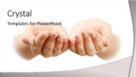  Presentation with racism white hands in modern - PPT layouts enhanced with sacrifice giving - empty female hands isolated background and a  colored foreground