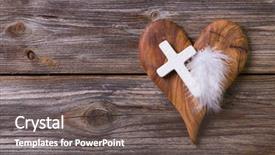  Presentation with obituary - Colorful presentation design enhanced with sacrifices love - wooden background with olive heart backdrop and a dark gray colored foreground