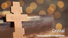  Presentation with cross love - Colorful theme enhanced with sacrifices love - wooden cross and book backdrop and a tawny brown colored foreground