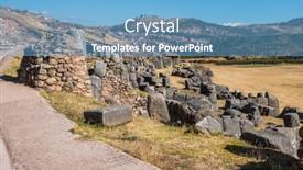  Presentation with inca machu picchu peru view - Colorful slide deck enhanced with sacsayhuaman-incas-ruins backdrop and a light blue colored foreground