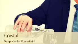  Presentation with vodka - Cool new slide set with business people sad - businessman's hand pouring vodka backdrop and a soft green colored foreground