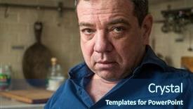  Presentation with uae old man - PPT theme with lonely people - sad 45-50 years old man background and a ocean colored foreground