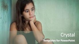  Presentation with abuse - Presentation enhanced with child abuse neglect - sad and lonely hispanic girl background and a gray colored foreground
