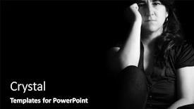  Presentation with sad woman lonely - PPT layouts consisting of sad-and-lonely-woman background and a black colored foreground