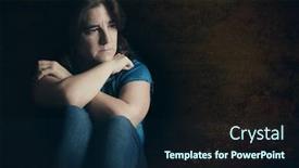  Presentation with sad woman lonely - Audience pleasing PPT theme consisting of sad-and-lonely-woman backdrop and a wine colored foreground