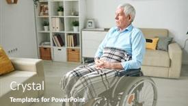  Presentation with serene - PPT layouts enhanced with sad-and-serene-senior-disable background and a gray colored foreground