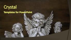  Presentation with angels - Colorful presentation theme enhanced with sad angels decoration for bereavement backdrop and a wine colored foreground