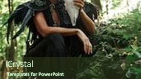  Presentation with hair dress - Slide set consisting of sad-aristocratic-old-widow-woman background and a tawny brown colored foreground