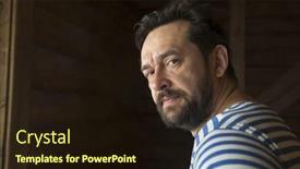  Presentation with 40s or 50s sad - PPT layouts having doom - sad bearded adult male portrait background and a wine colored foreground