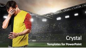 Presentation with team player - Colorful PPT theme enhanced with sad belgium national team soccer backdrop and a tawny brown colored foreground