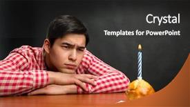  Presentation with birthday invitation - Slide set consisting of sad birthday boy background and a dark gray colored foreground