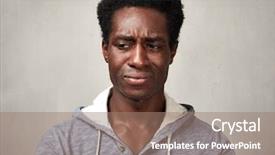  Presentation with black man - Cool new presentation with sad black man backdrop and a coral colored foreground