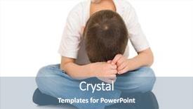  Presentation with hide - PPT theme with sad boy hide his face isolated background and a teal colored foreground