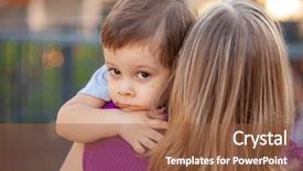  Presentation with shoulder - Beautiful presentation featuring sad little boy on mother' backdrop and a red colored foreground