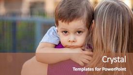  Presentation with mother and doula during labor - Amazing presentation theme having sad little boy on mother' backdrop and a coral colored foreground