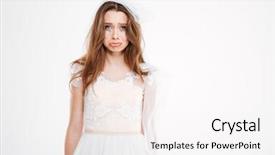  Presentation with bride - PPT theme with sad bride isolated white background background and a white colored foreground