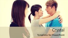  Presentation with sad girl - Slide deck consisting of sad brunette girl jealousy about her friend background and a lemonade colored foreground