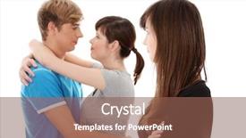  Presentation with sad girl dark - Cool new presentation theme with sad brunette girl jealousy backdrop and a violet colored foreground