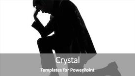  Presentation with despair - Colorful presentation theme enhanced with sad businessman - silhouette caucasian business man expressing backdrop and a gray colored foreground