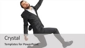  Presentation with dark and sad - Presentation design having sad businessman falling down background and a light gray colored foreground