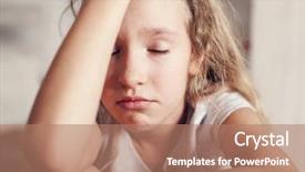  Presentation with depression child - Colorful slide set enhanced with sad child at home abuse backdrop and a  colored foreground