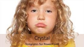  Presentation with sad child - Colorful slide deck enhanced with sad child isolated on white backdrop and a  colored foreground