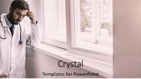  Presentation with sad - Cool new presentation with sad doctor standing in hospital backdrop and a soft green colored foreground