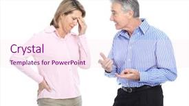  Presentation with divorce - PPT theme with sad elderly couple divorce isolated over white background background and a pink colored foreground