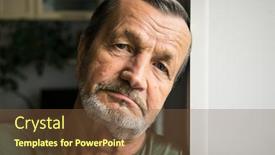  Presentation with sad - Slide set consisting of sad-elderly-pensive-man-close background and a tawny brown colored foreground