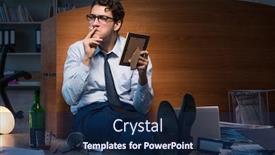  Presentation with divorce - Presentation consisting of sad employee in office missing his wife after divorce separation background and a navy blue colored foreground